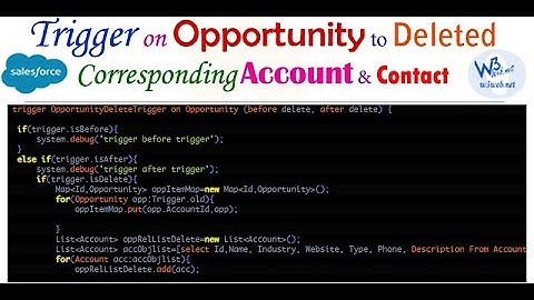 Trigger on Opportunity to delete corresponding Account and contact of opportunity using Apex trigger