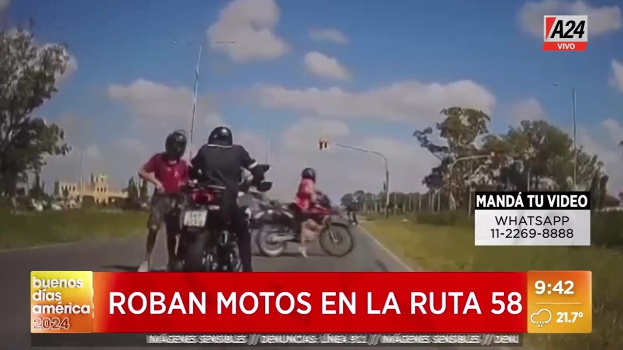 🚨 Video: así roban una moto de alta gama en la Ruta 58, San Vicente