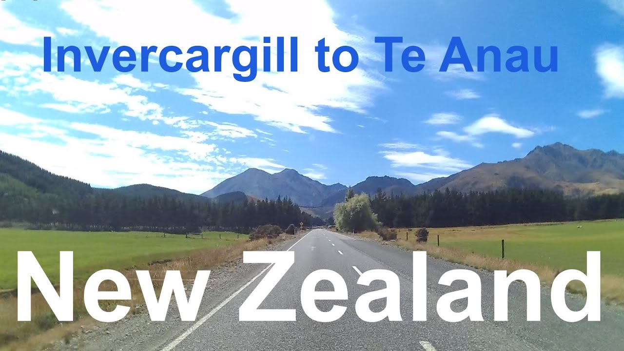 Scenic Drive ,Invercargill along the coast and inland to Te Anau South Island,New Zealand Road Tour.