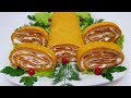 РУЛЕТ МОРКОВНЫЙ ЗАКУСОЧНЫЙ с КРАСНОЙ РЫБОЙ ( roll carrot eatery with red fish )