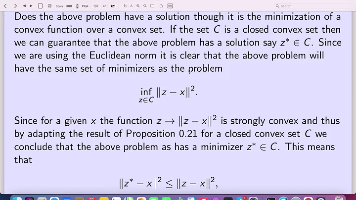 ECO760A : Mathematical Analysis for Economics:  Lecture 15a: Projection onto a Convex Set.