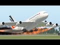 A380 Pilot Had Trouble Taking Off After 4 Engines Caught On Fire | XP11