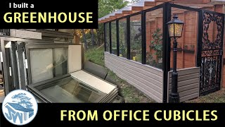 I built a greenhouse out of office cubicles | recycling for a better use of glass office wall panels