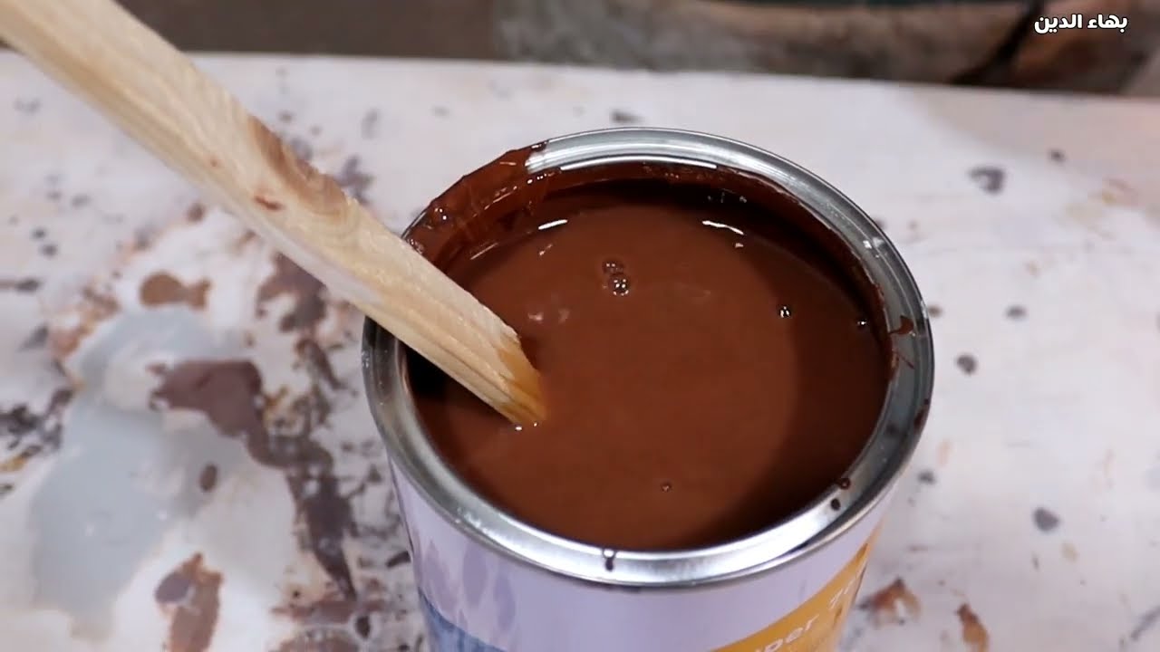 تركيب لون عسلي لاكيه ودهان خشب اثاث موبليا دهانات زيتيه - سنتتيك