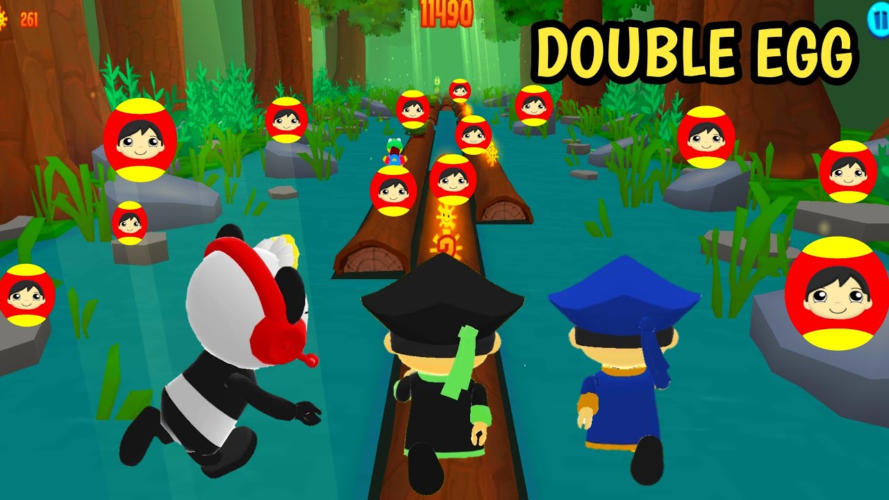 Tag with Ryan - Double Egg Mystery Surprise with Dark Seas Ryan and Red Titan Ryan