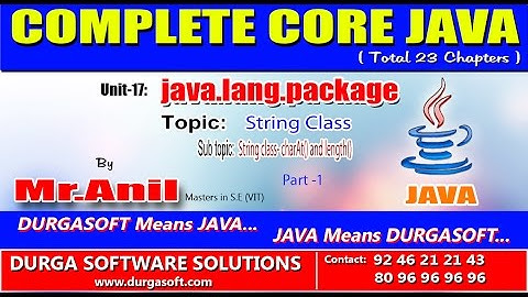 Core Java -java.lang.package-String class- charAt() and length() Part-1