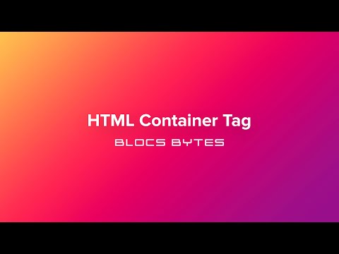 How to Add an HTML Container Tag