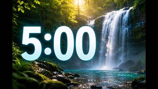 5 Minute Timer 🌊 Waterfall Nature Sounds | Quick Calm Reset & Focus Break
