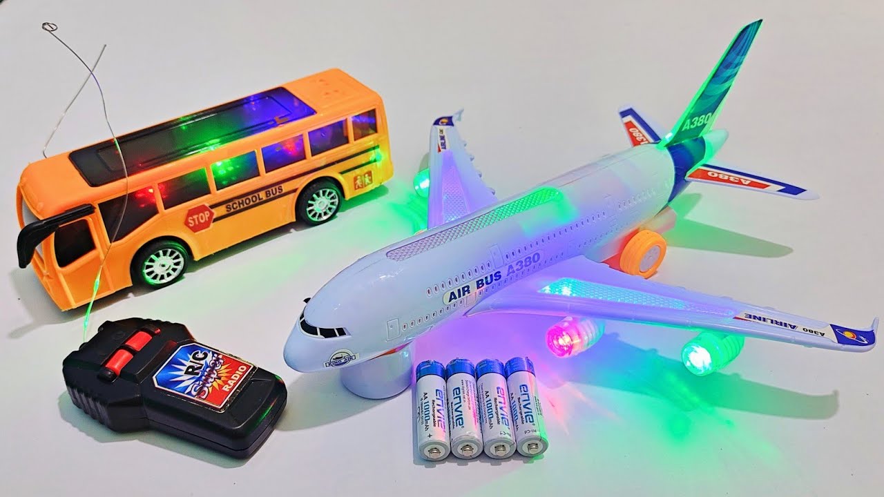 Radio Control Airbus A380 and Remote Control Bus Unboxing and Testing