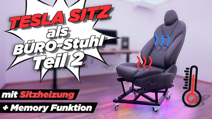 Tesla Sitz als elektrischer Büro-Stuhl mit Sitzheizung 🔋🤩 - DIY