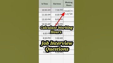 Calculate Working Hours In Excel|#exceltips #shorts
