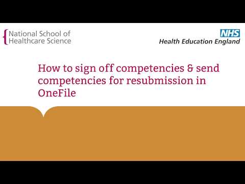 Assessors - How to sign off competencies & send competencies for resubmission in OneFile