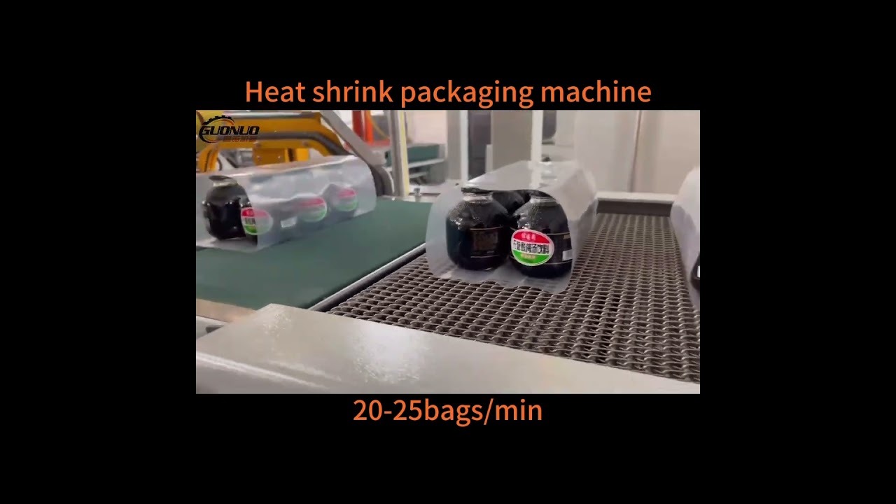 glass bottle beverage heat shrink film packaging machine 