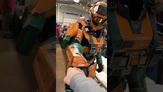 Fist Bumping An Armored Cosplayer