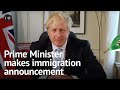 Prime Minister Boris Johnson makes immigration announcement from Downing Street