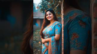 Cute Face Saree Fashion with Smile