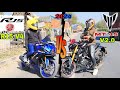 2024 Yamha  R15 V4 Vs Yamaha MT15  V 2.0 | Drag Race | Sports Vs Naked | Top End Race #upridervlog