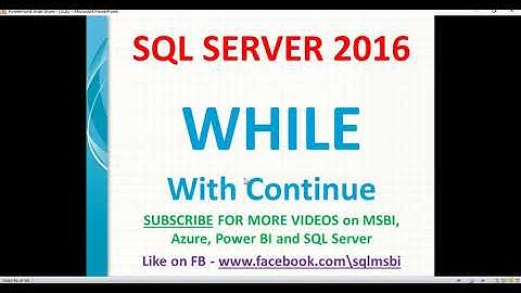 While loop with continue in SQL