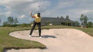 Golf Tip - uphill and downhill bunker shots