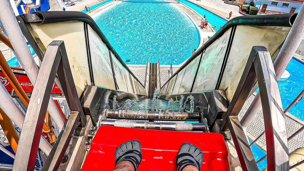 Most WEIRD Kamikaze Raft WaterSlide at Acquatica - YouTube