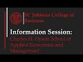Cornell University SC Johnson College of Business Info Session Part 3: Dyson School