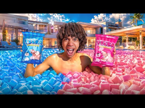 تحدي اكل اكبر كميه مارشميلو في المسبح بالعالم 😱🌍
