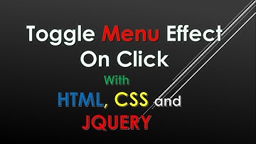 Navbar Toggle Effect On Click With HTML, CSS And JQUERY | Hide/Show Navbar On Click