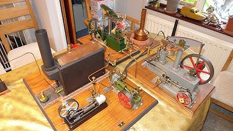 STUART STEAM PLANT RUNNING 2 STUART BEAM ENGINES PLUS 2 STUART S50