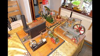 STUART STEAM PLANT RUNNING 2 STUART BEAM ENGINES PLUS 2 STUART S50's AND A STUART No.8