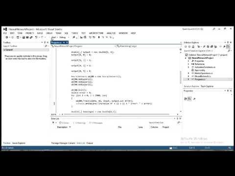 Neural Network algorithm example in C# Code Included