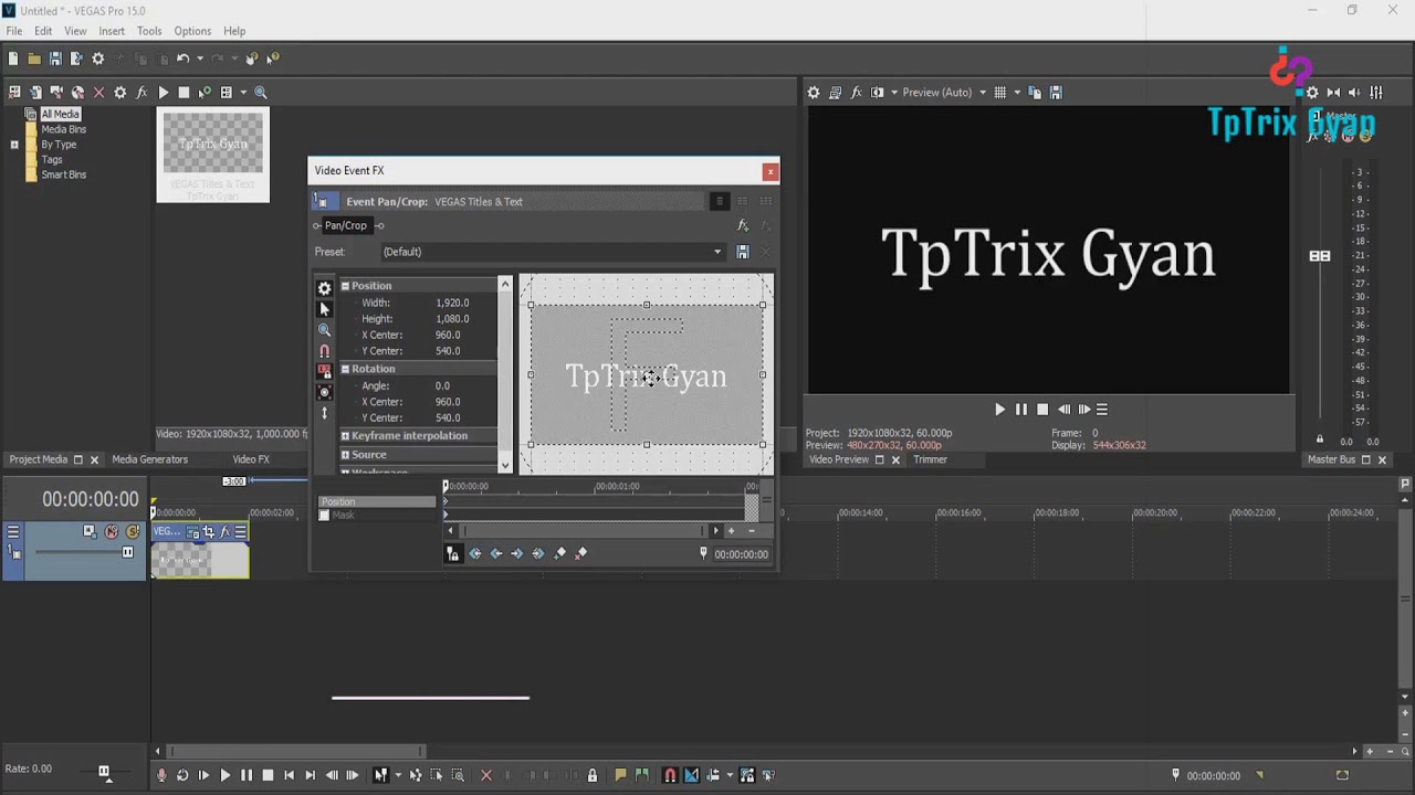 Sony Vegas Pro 15 Tutorial: TEXT POP OUT Effect | Beginners To PRO Guide[Hindi #16]