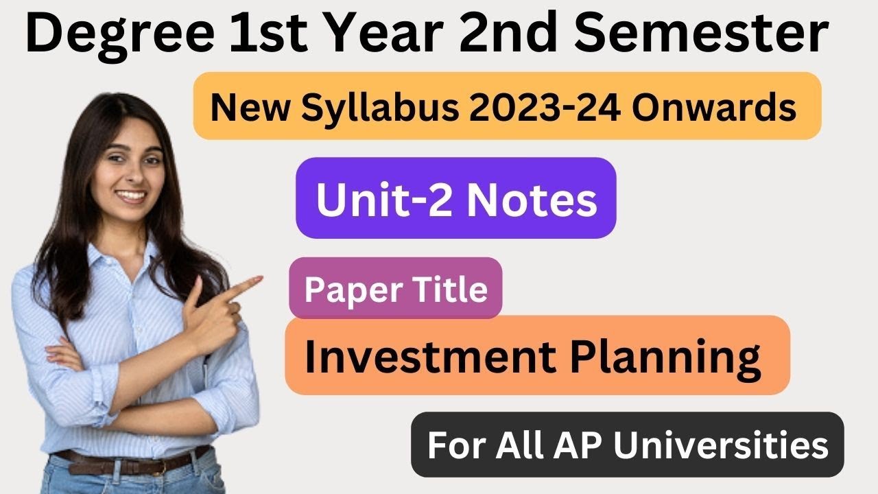 Degree 2nd sem | Investment Planning |unit-2 notes |investment important notes| 