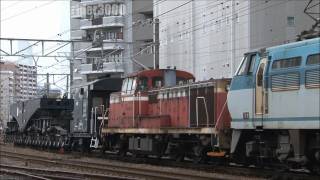 JR貨物 EF66 129+DE10 1042+ヨ8629+シキ611B1 臨時貨物列車8868レ 2012.2
