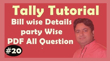 PDF Question 1-2-3 Bill-wise Details | Tally ERP9 Tutorial PDF Question Hindi