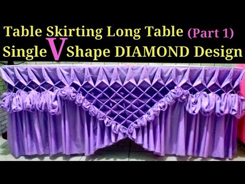 Table Skirting Single V Shape Diamond Design Table Skirting