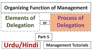 Part-5 Process of Delegation-Elements of Delegation-Urdu/Hindi