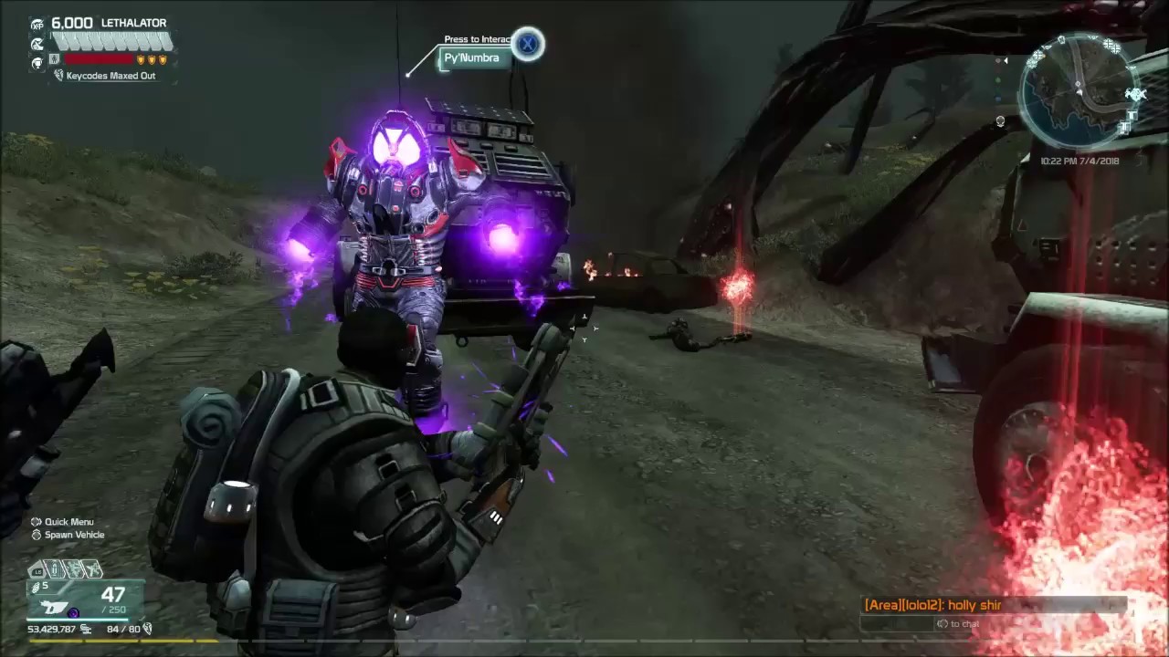 Defiance Gameplay 7/4/2018, PY'Numbra Jackpot Weapon, pc