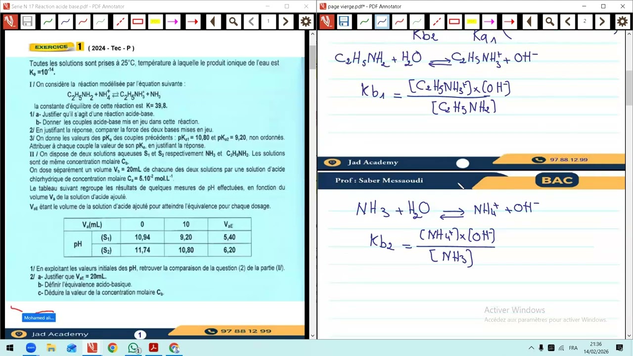 Exercice Acide Base bac tec principale 2024