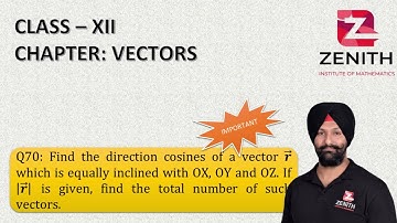 Find the direction cosines of a vector r ⃗ which is equally inclined with OX, OY and OZ. If....