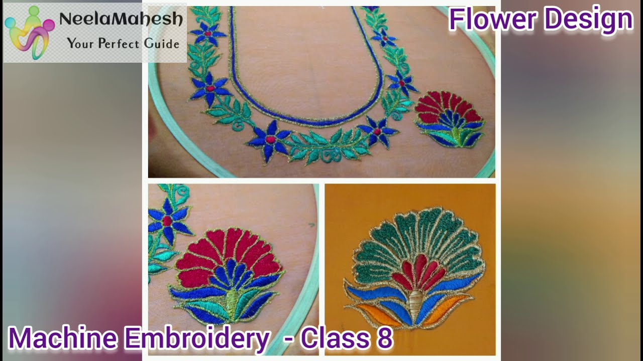Flower Design Machine Embroidery Class 8 Flower Design Machine