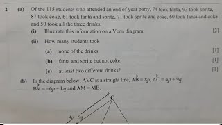 Paper 2 || Sets || Vectors || Exam questions 2020