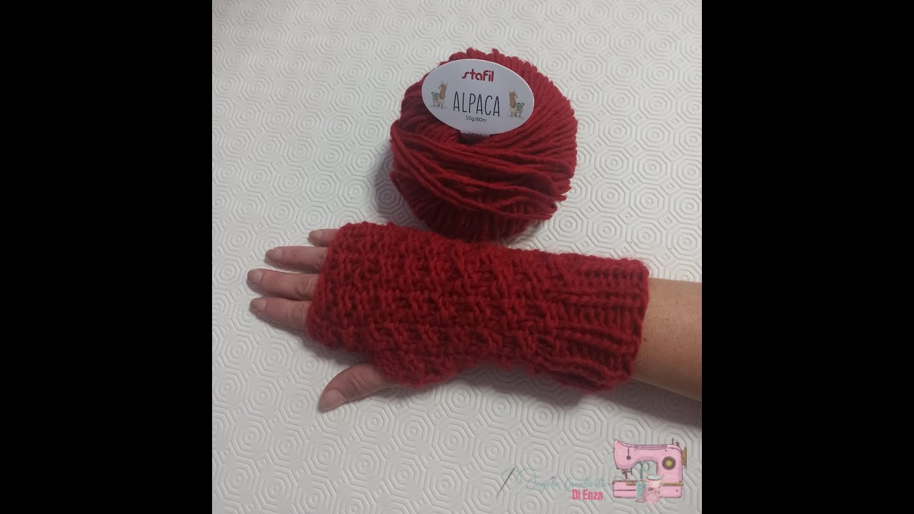 Mezzi guanti ai ferri a doppia grana di riso 🧶🧤 maglia facilissima