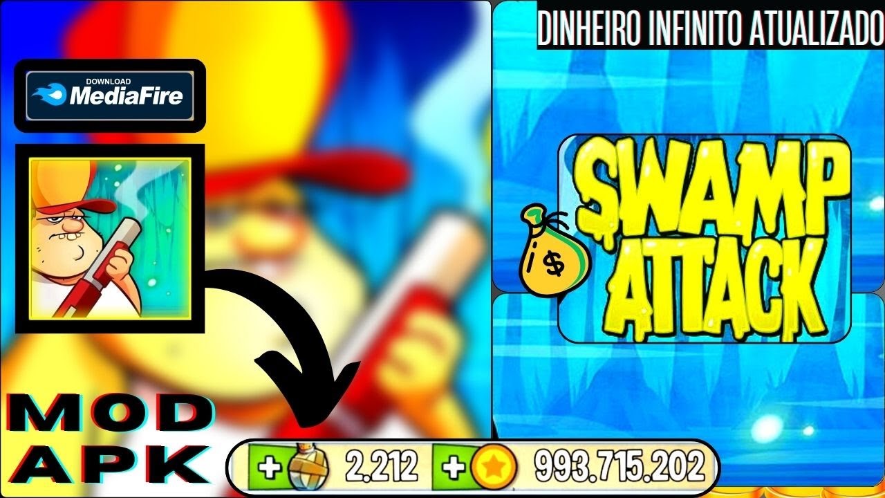 Swamp attack mod apk dinheiro infinito atualizado 2023 swamp attack