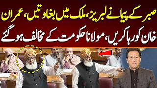 Molana Fazal Ur Rehman Peech at National Assembly of Pakistan, Free Imran khan, Big Announcement.