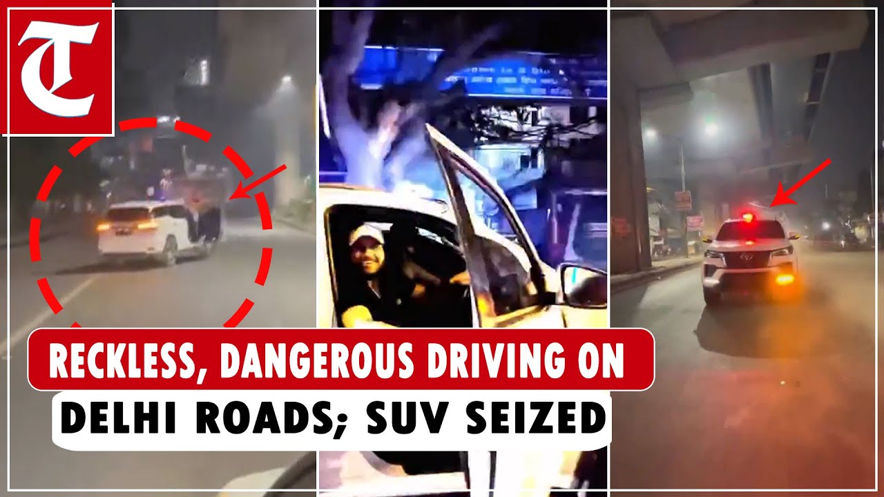 Dangerous stunts on Delhi roads: Cops seize SUV with red beacon, driver still at large