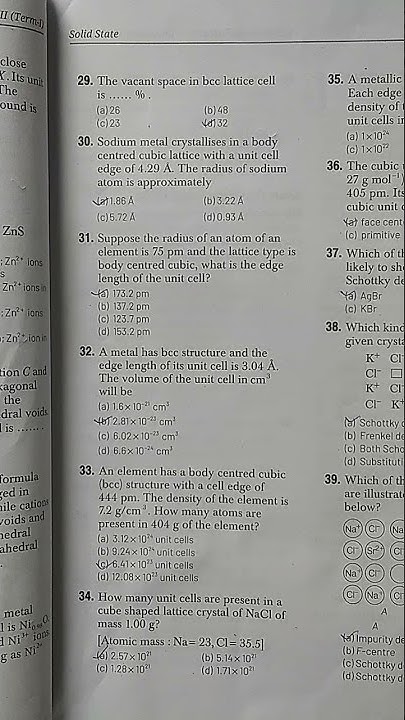 Solid State class 12 Solid State Mcq class 12 Chemistry Solid State solid-state-class-12-solid-state-mcq-class-12-chemistry-solid-state