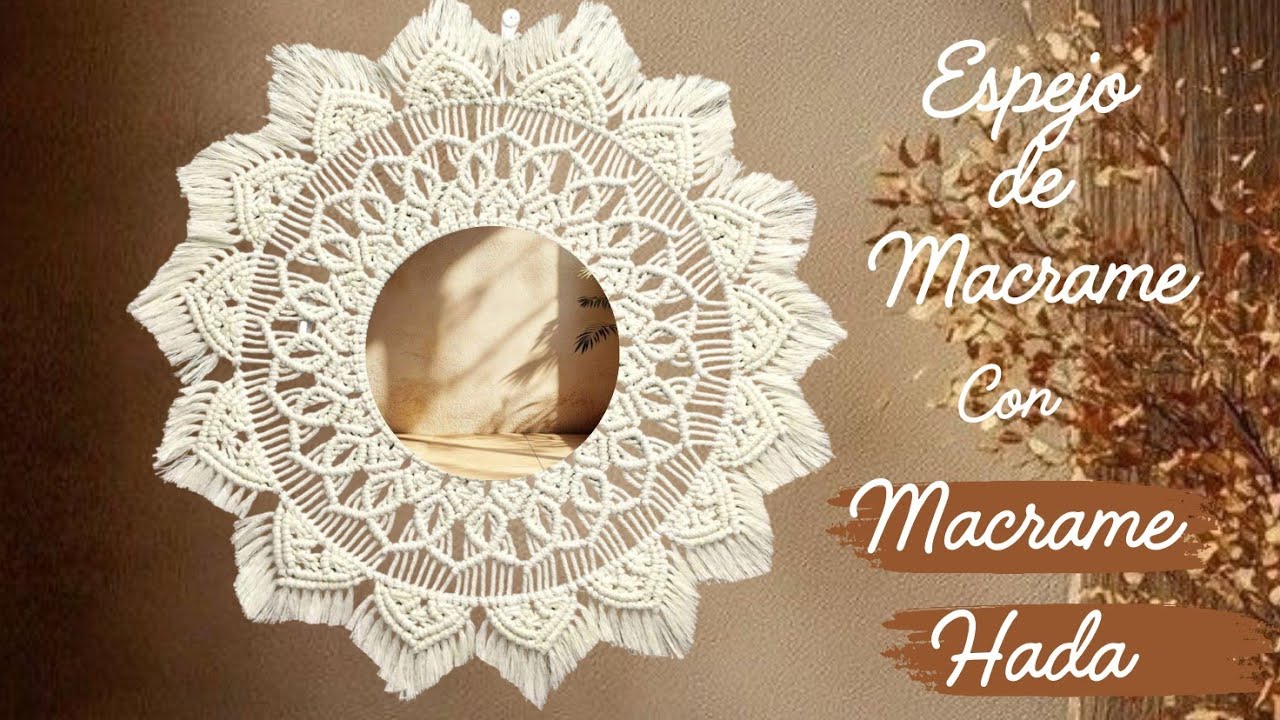 Espejo de Macrame Tutorial de Mandala con Flecos Paso a Paso Para principiantes Macrame Mirror