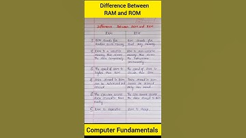 Difference between RAM and ROM |difference between RAM and ROM in computer