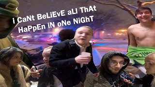Isaac interviews drunk people during a blizzard
