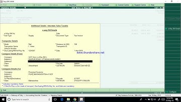 e way bill no Generate from Tally.ERP 9